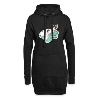 Sphynx nu à la maison - Sweat-shirt à capuche long Femme - noir - Devant