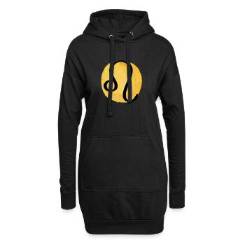 Sternzeichen Löwe - Hoodie-Kleid - Schwarz - Vorne