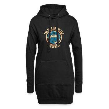 The Gate to the Sea - Hiddensee - Hoodie-Kleid - Schwarz - Vorne