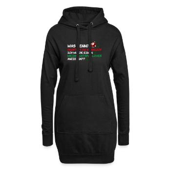 Weihnachtspullover Weihnachtsmann Weihnachten - Hoodie-Kleid - Schwarz - Vorne