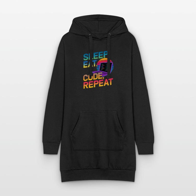 Sleep Eat Code Repeat Gift For Coder Hoodie Dress