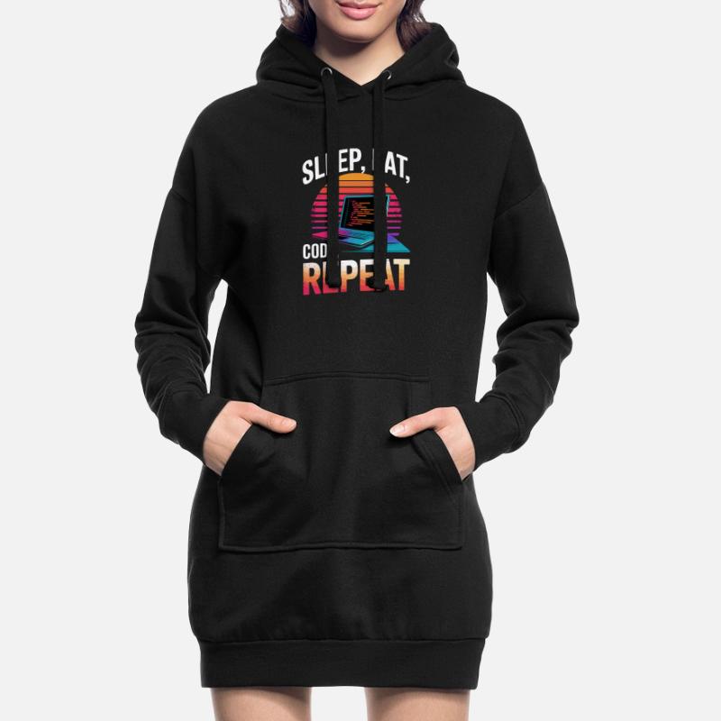 Sleep Eat Code Repeat Gift Programmer Developer Hoodie Dress