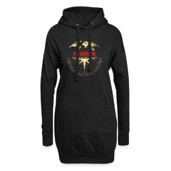 Koordinaten Flensburg - Hoodie-Kleid - Schwarz - Vorne