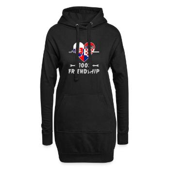 Slowakei und Kroatien 100% Freundschaft - Hoodie-Kleid - Schwarz - Vorne