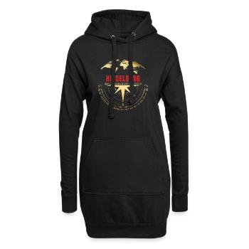 Koordinaten Heidelberg - Hoodie-Kleid - Schwarz - Vorne