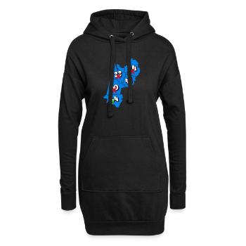 Région aquitaine - Sweat-shirt à capuche long Femme - noir - Devant