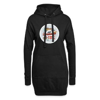 Visiter Copenhague Visiter Copenhague Danemark Amour - Sweat-shirt à capuche long Femme - noir - Devant