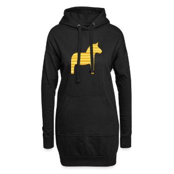 Dalapferd Streifen Schweden skandinavisch Xmas - Hoodie-Kleid - Schwarz - Vorne