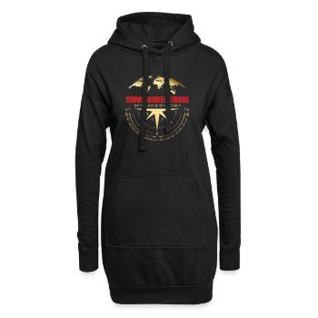 Koordinaten Timmendorfer Strand - Hoodie-Kleid - Schwarz - Vorne