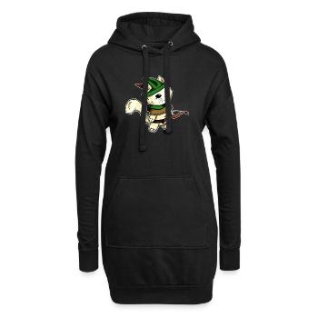 Chat Archer de la Forêt - Sweat-shirt à capuche long Femme - noir - Devant