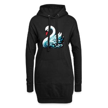 Cygne - Sweat-shirt à capuche long Femme - noir - Devant