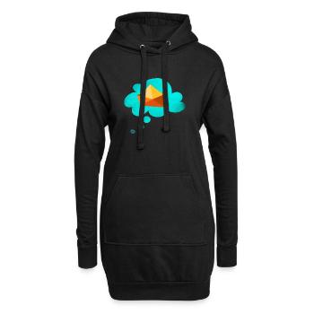 Papierboot Wolke Reise Reisefieber Schiff Urlaub - Hoodie-Kleid - Schwarz - Vorne
