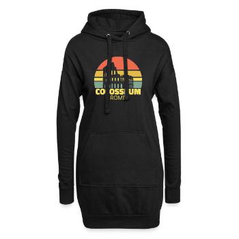 Kolosseum Rom Retro-Silhouette - Hoodie-Kleid - Schwarz - Vorne