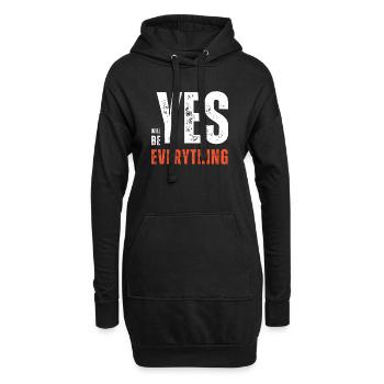 Yes Everything - Sweat-shirt à capuche long Femme - noir - Devant