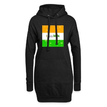 J’aime l’Inde - Sweat-shirt à capuche long Femme - noir - Devant
