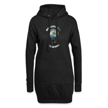 Wenn die Berge rufen muss ich gehen - Hoodie-Kleid - Schwarz - Vorne