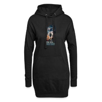 Mehr Berge - Weniger Sorgen - Hoodie-Kleid - Schwarz - Vorne