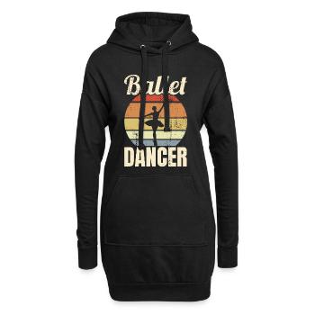 Danseuse de ballet vintage - Sweat-shirt à capuche long Femme - noir - Devant