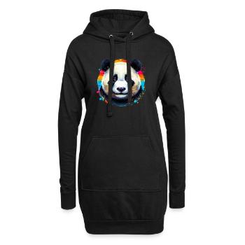 Panda - Hoodie-Kleid - Schwarz - Vorne