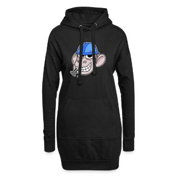 Singe Ouvrier du bâtiment de chantier - Sweat-shirt à capuche long Femme - noir - Devant