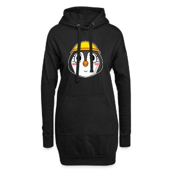 Chantier de construction de pingouins - Sweat-shirt à capuche long Femme - noir - Devant