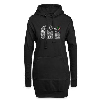 Rom Landmark Line Art T-Shirt - Hoodie-Kleid - Schwarz - Vorne