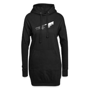 Fraktale Hände greifen - Hoodie-Kleid - Schwarz - Vorne