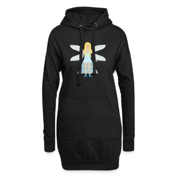 Winter Snowflake Fantasy Art Fairy - Hoodie Dress - black - Front