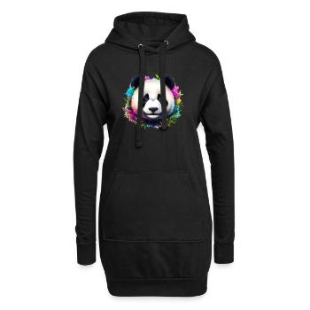 Panda - Hoodie-Kleid - Schwarz - Vorne