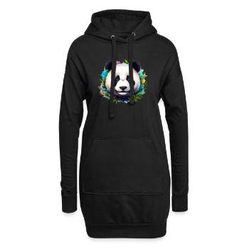 Panda - Sweat-shirt à capuche long Femme - noir - Devant