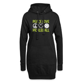 Frieden Liebe Pickleball - Hoodie-Kleid - Schwarz - Vorne