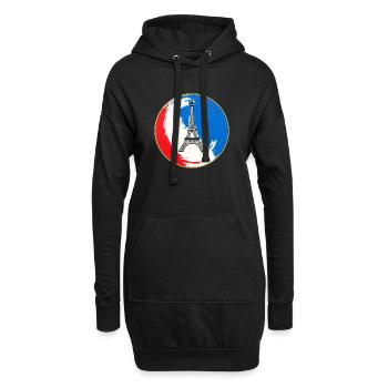 Frankreich Abzeichen – Tricolor Pride - Hoodie-Kleid - Schwarz - Vorne