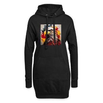 Adlerkopf Kunstspray Explosion - Hoodie-Kleid - Schwarz - Vorne