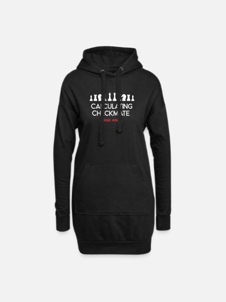 Échecs - Calcul de l’échec et mat, veuillez patienter... - Sweat-shirt à capuche long Femme - noir