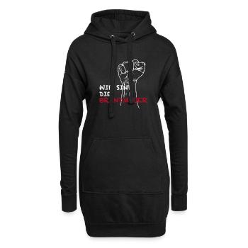 Wir sind die Brandmauer - Hoodie-Kleid - Schwarz - Vorne