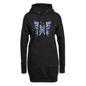 Faszinierende Geometrie – abstrakter Schmetterling - Hoodie-Kleid - Schwarz - Vorne