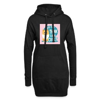 Pomeranian Dog "Do You Think I am cute?" - Hoodie-Kleid - Schwarz - Vorne