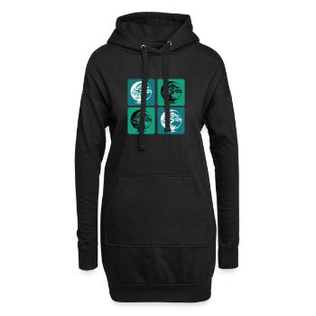 Bonsai Yin Yang - Hoodie-Kleid - Schwarz - Vorne