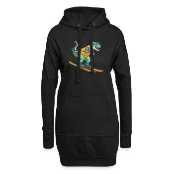 Tyrannosaurus Skier Sports d’hiver - Sweat-shirt à capuche long Femme - noir - Devant
