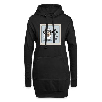 Moutons « Ne me suis pas – moi aussi je suis perdu ! » - Sweat-shirt à capuche long Femme - noir - Devant