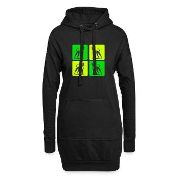 Boxer Hund Design - Hoodie-Kleid - Schwarz - Vorne