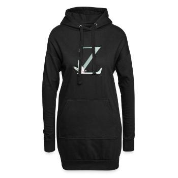 Z Monogram, Floral, Personalizable - Hoodie Dress - black - Front