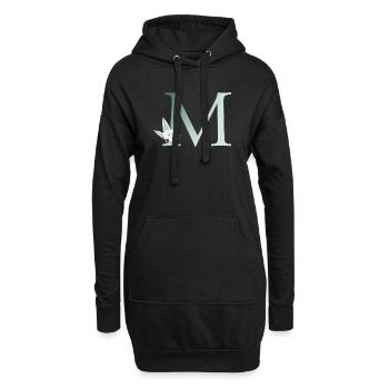 M Monogramm, Floral, personalisierbar - Hoodie-Kleid - Schwarz - Vorne