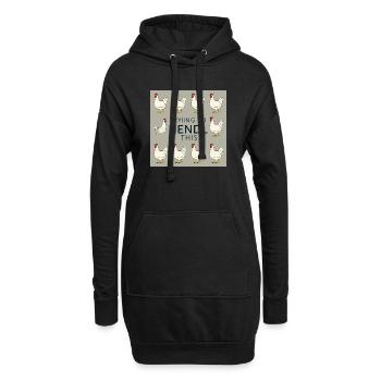 Chickens "Trying to Hendl this" - Hoodie Dress - black - Front