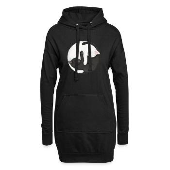 Zen Yin Yang Katzen Schwarz-Weiß-Harmonie - Hoodie-Kleid - Schwarz - Vorne