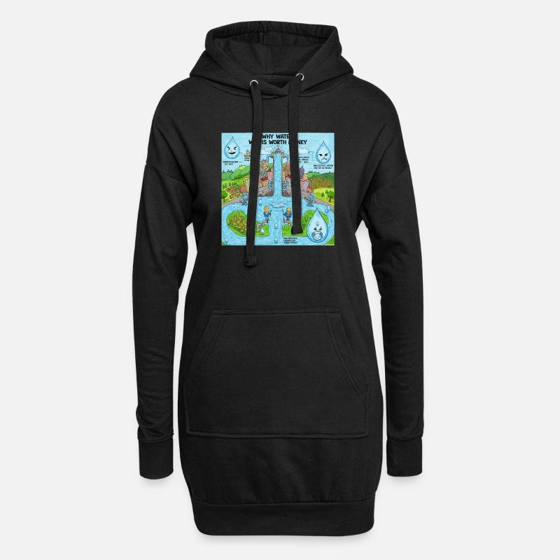 JensJensen - Hoodie-Kleid - Schwarz