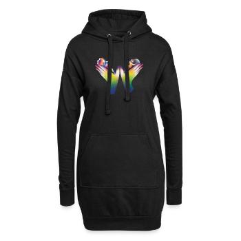 Rainbow Hands of Care - Hoodie Dress - black - Front