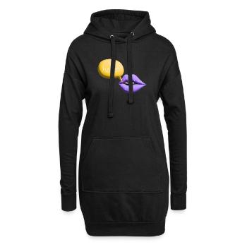mund hello lippen retro 3d bunt - Hoodie-Kleid - Schwarz - Vorne