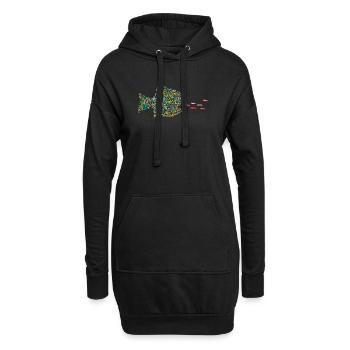 POISSON MANGE-VOITURES - Sweat-shirt à capuche long Femme - noir - Devant