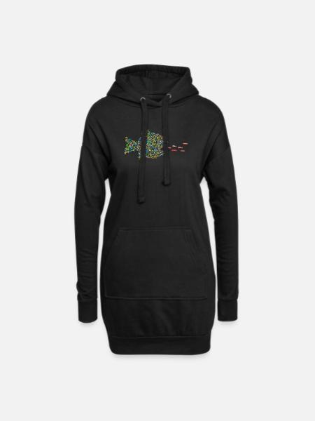 CAR-EATING FISH - Hoodie Dress - black